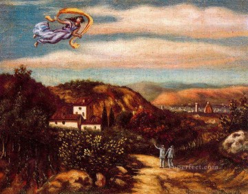 paisaje con divinidad Giorgio de Chirico Surrealismo metafísico Pinturas al óleo